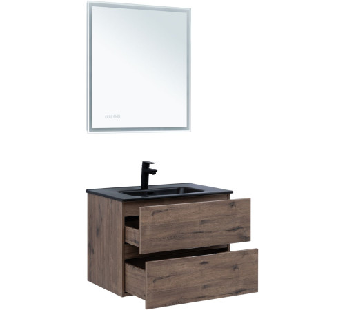 Тумба под раковину Aquanet Алвита New 70 2 ящика, дуб веллингтон табак