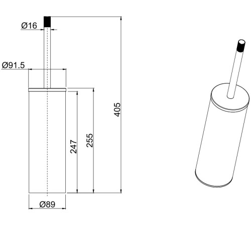 Ершик для унитаза Allen Brau Priority 6.31009-31 черный матовый