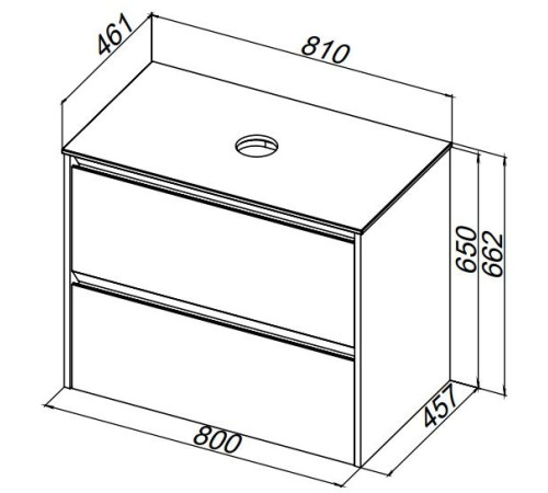 Столешница Allen Brau Activity 80 1.34022.K иск. камень белый
