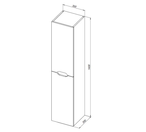 Пенал Aquanet Практика 30 белый матовый