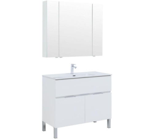 Мебель для ванной Aquanet Алвита New 100 1 ящик, 2 дверцы, белый матовый