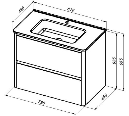 Тумба под раковину Allen Brau Gravity 80 1.370009.BGM синий матовый