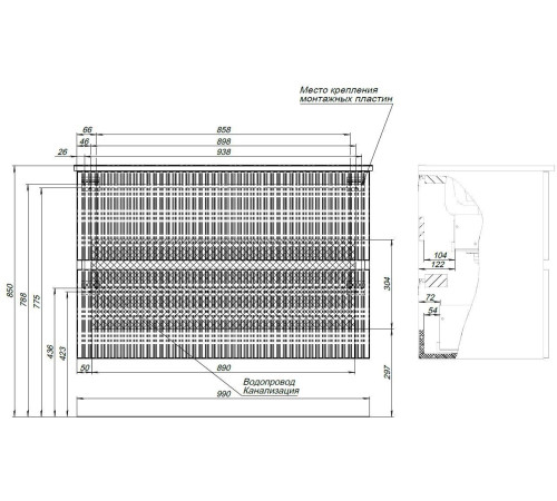 Тумба под раковину Aquanet Джейн 100 маренго