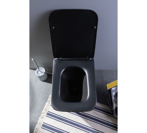 Унитаз подвесной Aquanet Rimless Tavr-W BL-103N-WHT black черный матовый