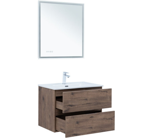 Тумба под раковину Aquanet Алвита New 70 2 ящика, дуб веллингтон табак