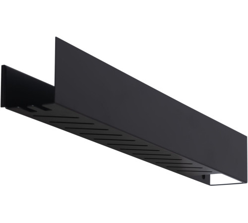 Полка Aquanet Магнум 90x12 черная матовая, с крючками