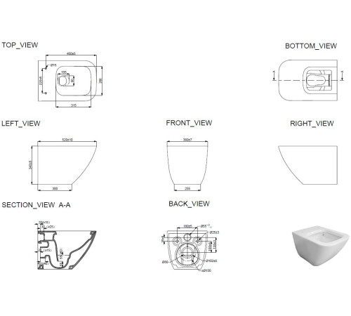 Чаша подвесного унитаза Allen Brau Liberty 4.33011.20 белый