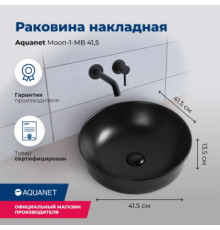 Раковина накладная Aquanet Moon-1-MB 41,5 черный