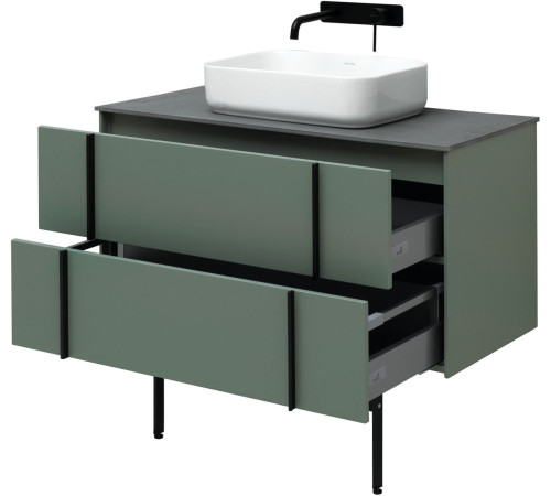 Тумба под раковину Allen Brau Reality 100 1.32007.CGM олива матовый