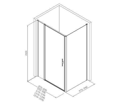 Душевой уголок Allen Brau Priority 160x100 3.31037.00 + 3.31046.00 хром