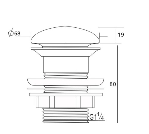 Донный клапан Aquanet белый матовый, без перелива