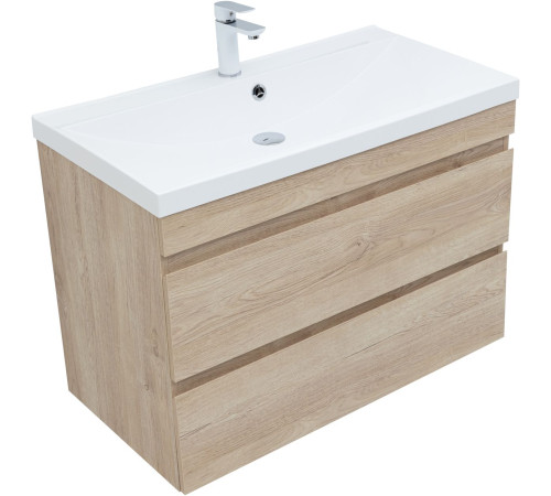 Тумба под раковину Aquanet Нота New 90 дуб светлый