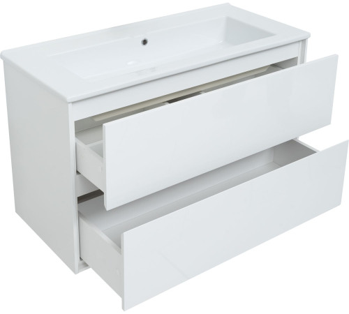 Тумба под раковину Aquanet Милан 105 белый глянец