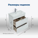 Тумба под раковину Aquanet Ирис new 50 белый глянец (2 ящика)