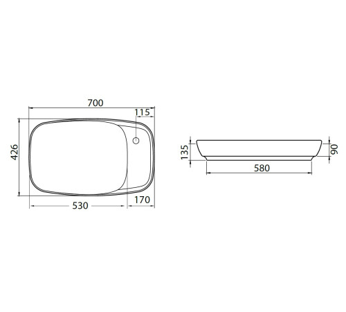 Раковина накладная Allen Brau Liberty 4.32012.20 белый