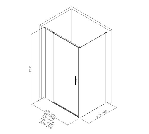 Душевой уголок Allen Brau Priority 160x90 3.31037.00 + 3.31043.00 хром