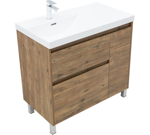 Тумба под раковину Aquanet Nova Lite 2.0 90 напольная, дуб рустикальный, левая