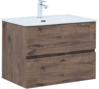 Тумба под раковину Aquanet Алвита New 70 2 ящика, дуб веллингтон табак