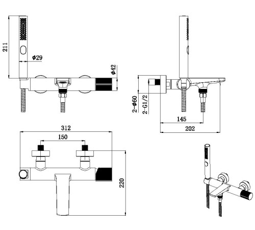 Смеситель для ванны Allen Brau Liberty 5.33006-00 хром