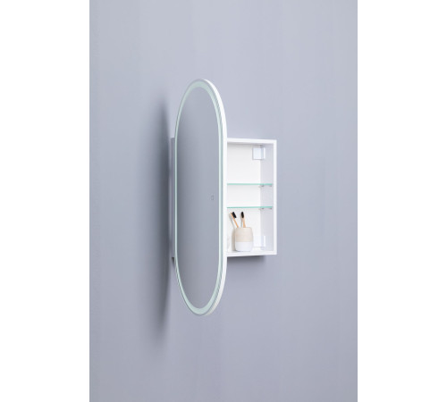 Зеркальный шкаф Aquanet Монте 50 белый, с LED подсветкой