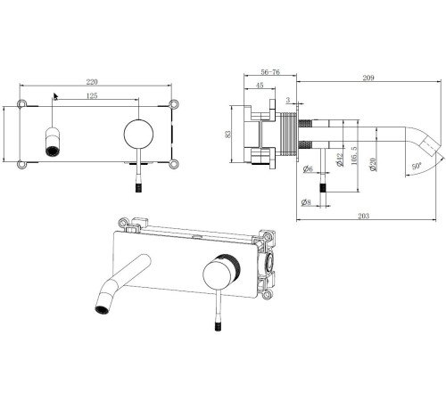 Смеситель для раковины Allen Brau Priority 4.0 5.31D03-MG (с внутренней частью) графит браш