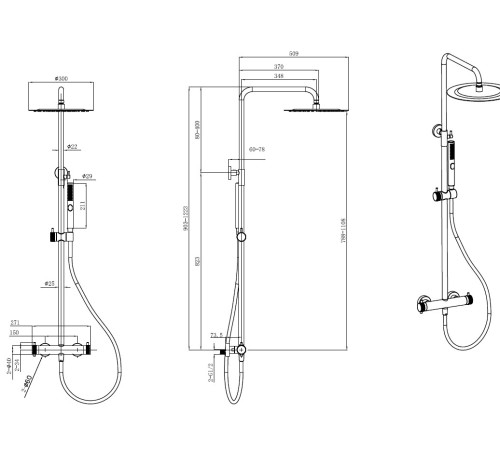 Душевая стойка Allen Brau Fantasy 5.11001-MG графит браш