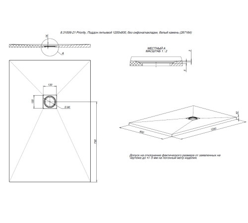 Душевой поддон Allen Brau Priority 120x80 8.31006-BGM синий матовый