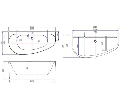 Акриловая ванна Allen Brau Priority 5 А 160x78 2.31005.20A/AM
