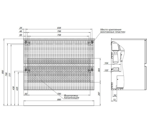 Тумба под раковину Aquanet Джейн 90 маренго