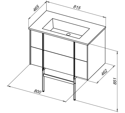 Тумба под раковину Allen Brau Reality 80 1.32005.WM белый матовый