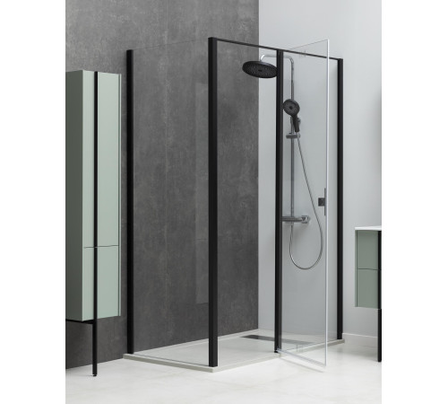 Душевой уголок Allen Brau Priority 100x80 3.31030.BBA + 3.31042.BBA черный браш