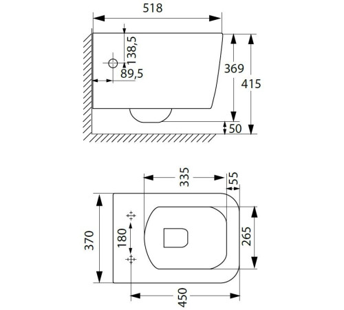 Чаша подвесного унитаза Allen Brau Liberty 4.33009.20 белый