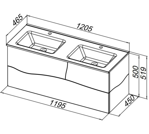 Тумба под раковину Allen Brau Glority 120 1.35004.NW дуб антик