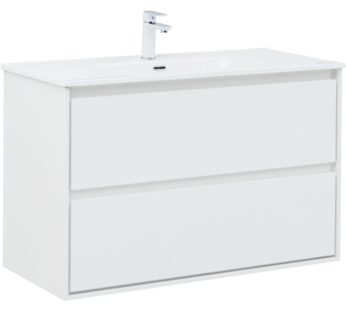 Тумба под раковину Aquanet Милан 100 белый глянец