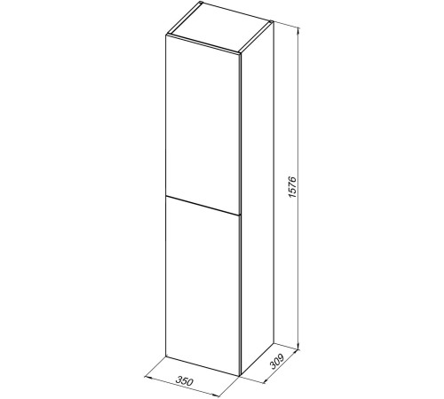 Пенал Aquanet Алвита New 35 белый матовый