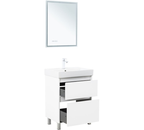 Тумба под раковину Aquanet Nova Lite 2.0 60 напольная, белый глянец