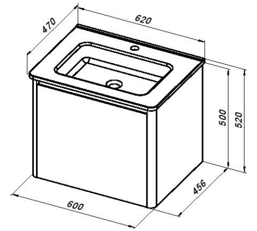Тумба под раковину Allen Brau Gravity 60 1.370012.WM белый матовый