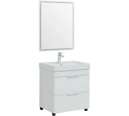 Тумба под раковину Aquanet Ирис new 60 белый глянец (2 ящика, ножки)