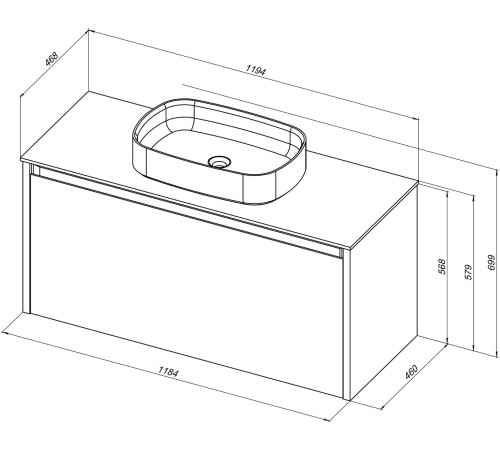 Тумба под раковину Allen Brau Fantasy 120 1.11006.AM антрацит матовый