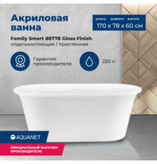Акриловая ванна Aquanet Family Smart 170x78 88778-GW