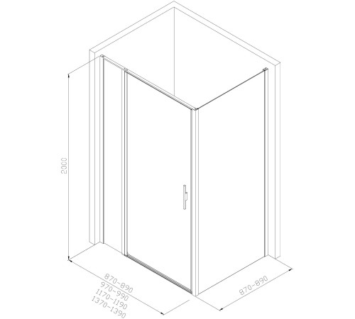 Душевой уголок Allen Brau Priority 140x90 3.31035.BA + 3.31044.BA серебро браш