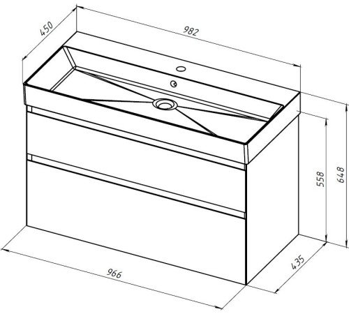 Тумба под раковину Allen Brau Infinity 100 1.210027.PGM платина матовый