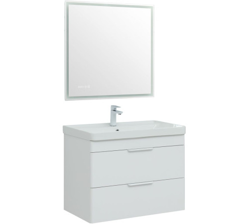 Тумба под раковину Aquanet Ирис New 80 белый глянец (2 ящика)