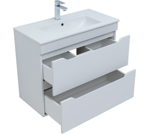 Тумба под раковину Aquanet Практика 80 белый глянец