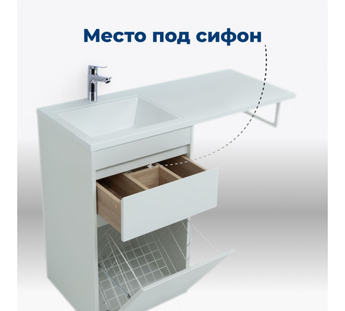 Тумба под раковину Aquanet Токио 58 белый (напольная, 1 ящик)