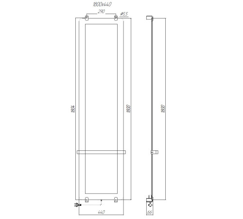 Полотенцесушитель электрический Allen Brau Infinity 180x44 с зеркалом, рейлингом 2.0 и креплением, серебро браш