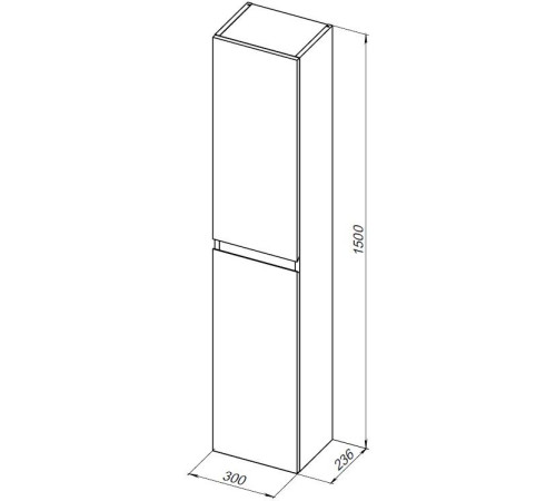 Шкаф-пенал Aquanet Нота New 30 дуб веллингтон табак