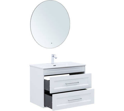 Тумба под раковину Aquanet Бостон new 80 белый сатин