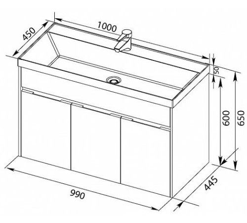 Раковина для тумбы Aquanet Орлеан 100