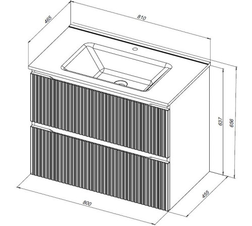 Тумба под раковину Aquanet Джейн (Flat) 80 мисти грин